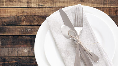 place setting on a wooden table