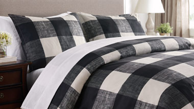 black buffalo plaid bedding set