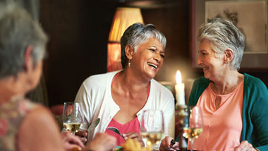 older women dining